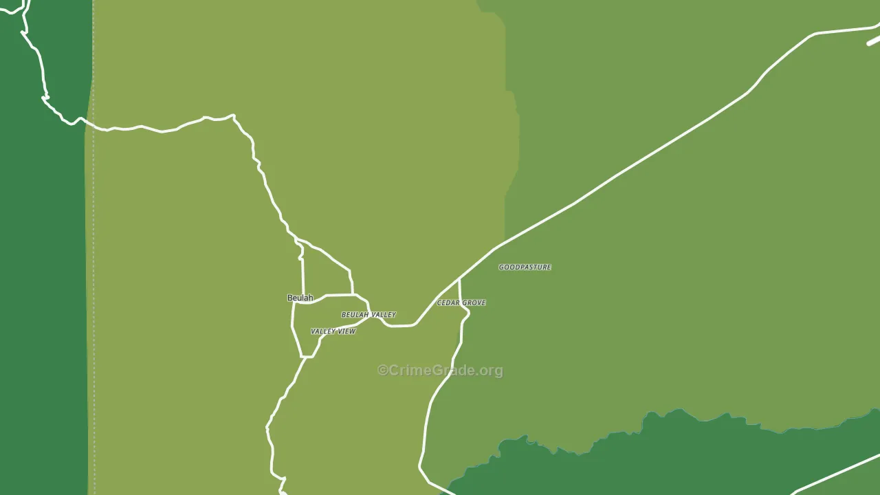 Beulah, CO Map of Vehicle Theft Rates