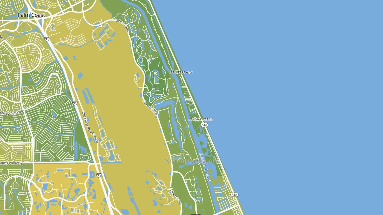 Beverly Beach, FL Map of Vehicle Theft Rates