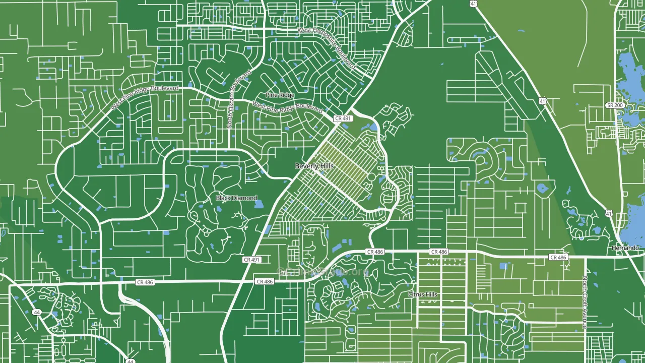 Beverly Hills, FL Map of Vehicle Theft Rates