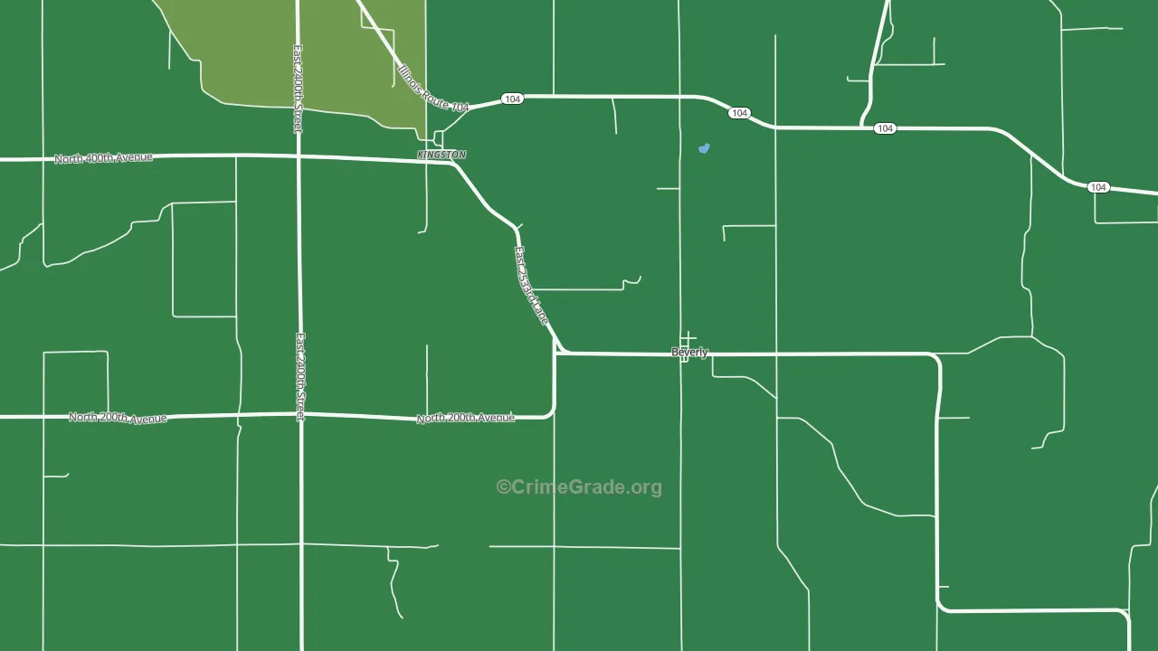 Beverly, IL Map of Vehicle Theft Rates