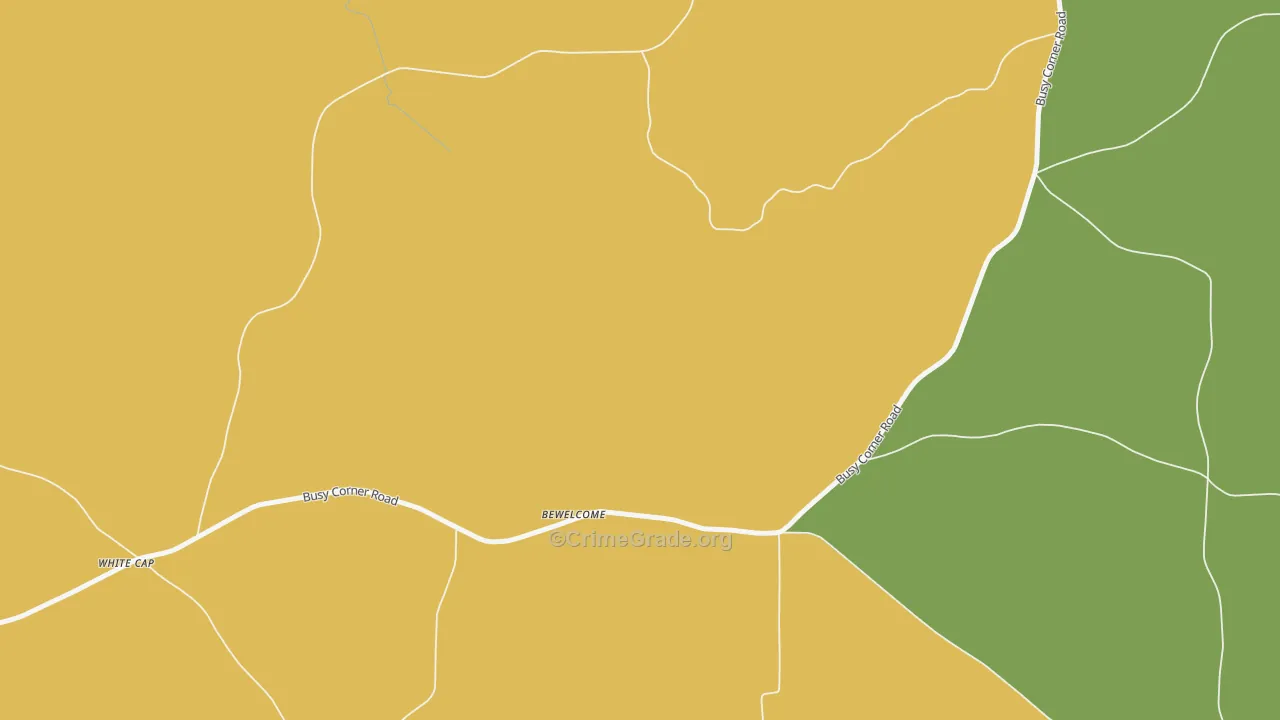 Bewelcome, MS Map of Vehicle Theft Rates