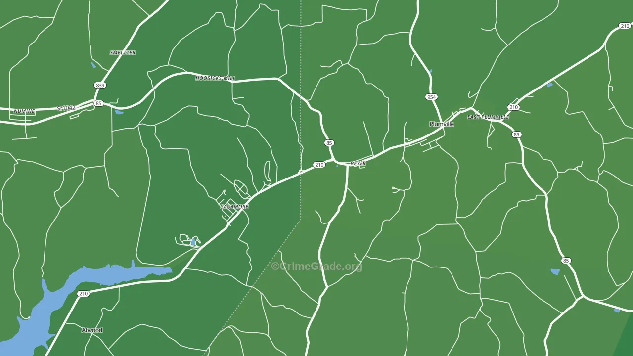 Beyer, PA Map of Vehicle Theft Rates