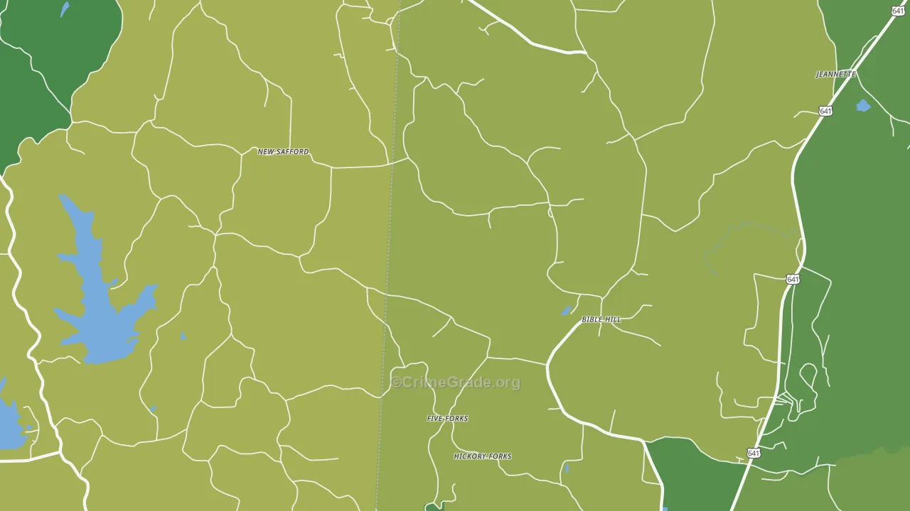 Bible Hill, TN Map of Vehicle Theft Rates