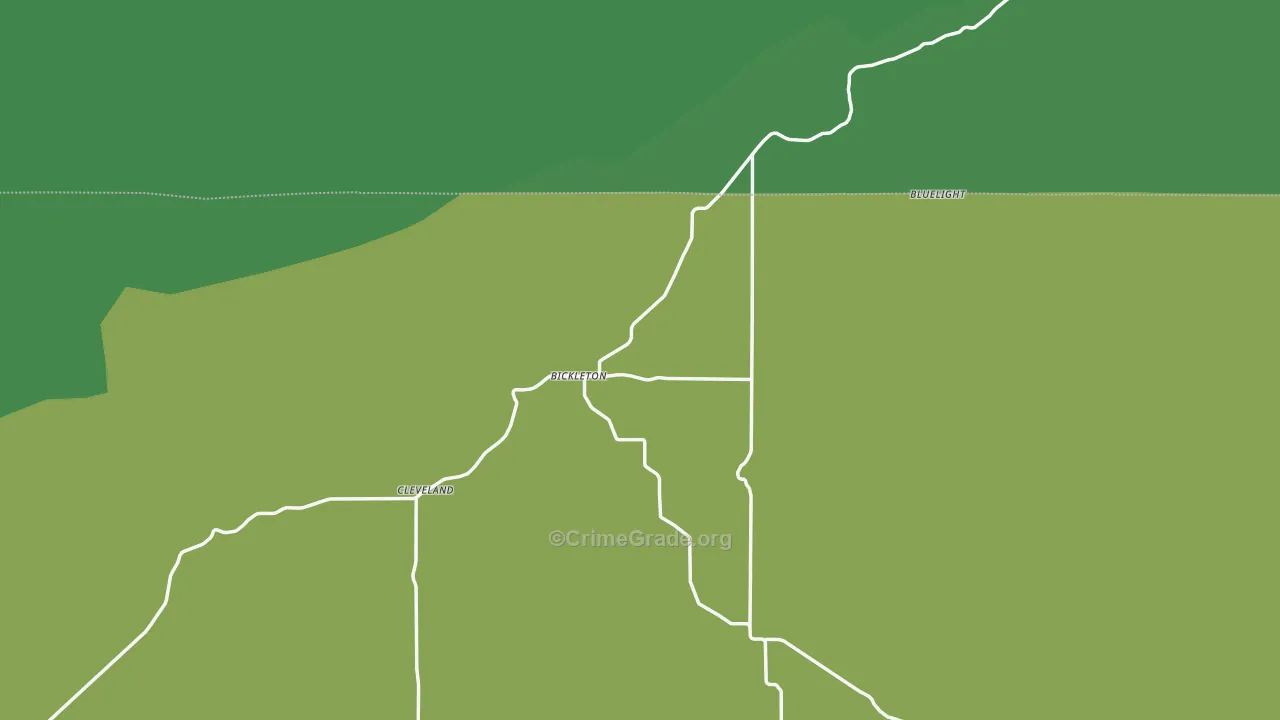 Bickleton, WA Map of Vehicle Theft Rates