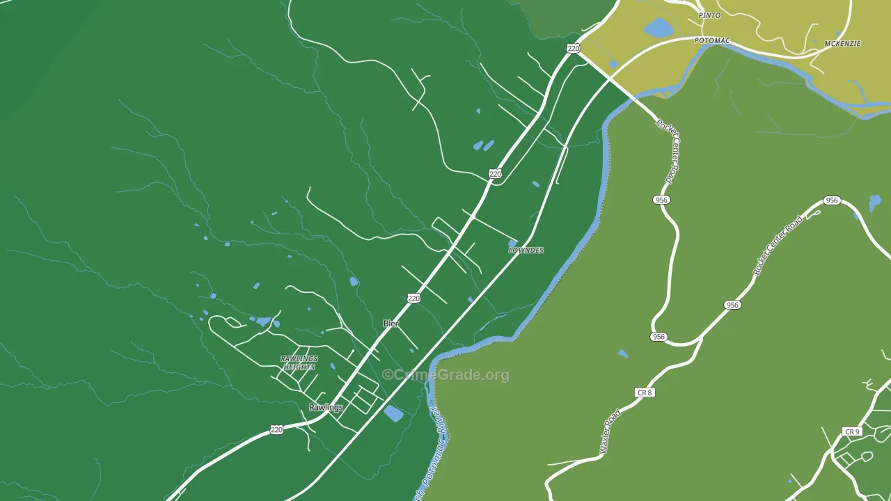 Bier, MD Map of Vehicle Theft Rates