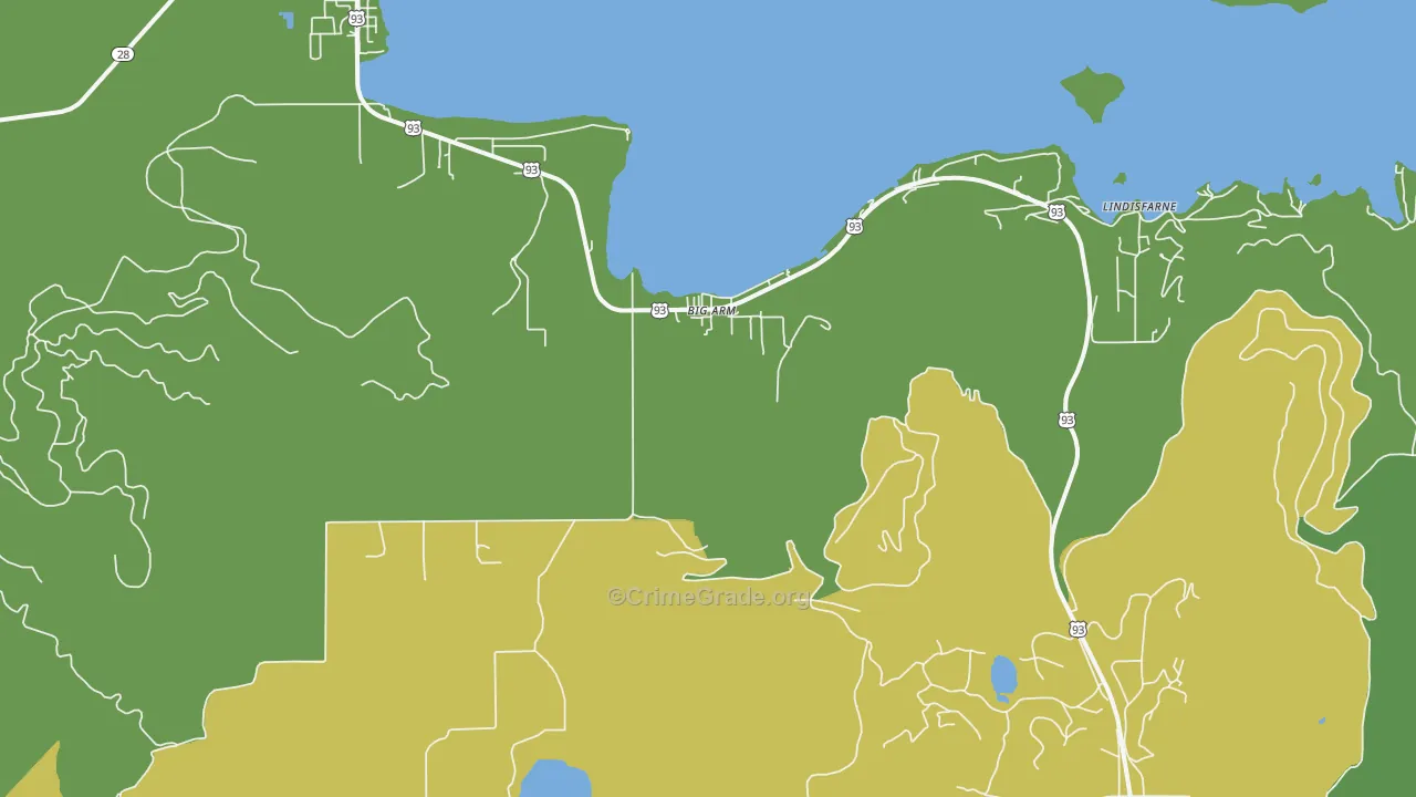Big Arm, MT Map of Vehicle Theft Rates