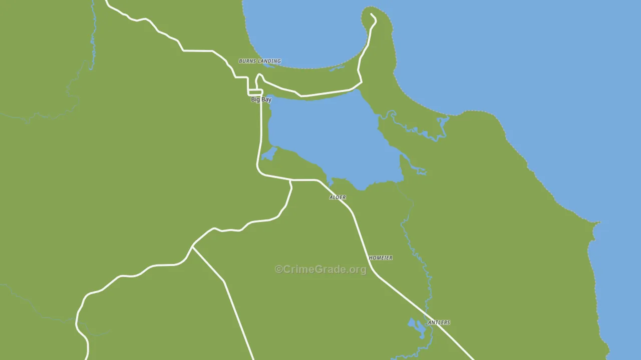 Big Bay, MI Map of Vehicle Theft Rates