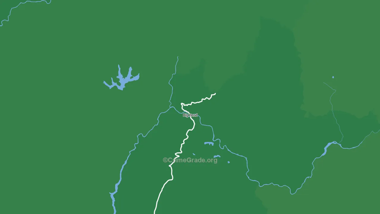 Big Bend, CA Map of Vehicle Theft Rates