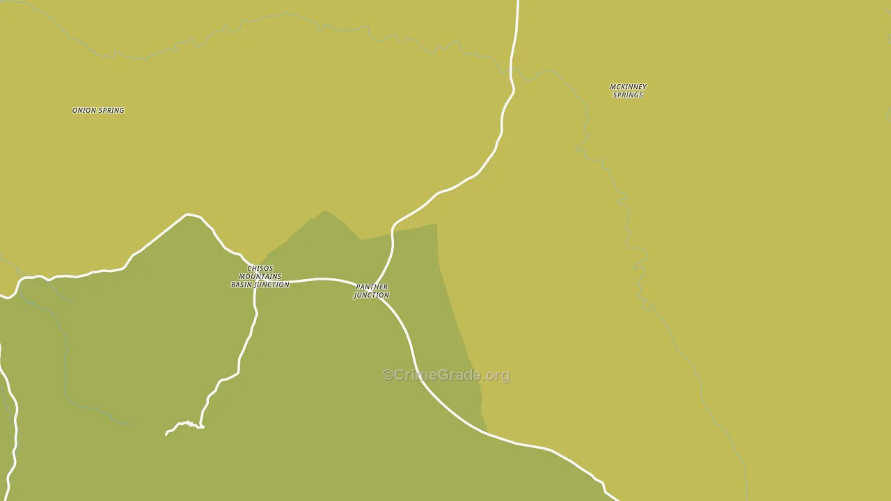 Big Bend National Park, TX Map of Vehicle Theft Rates