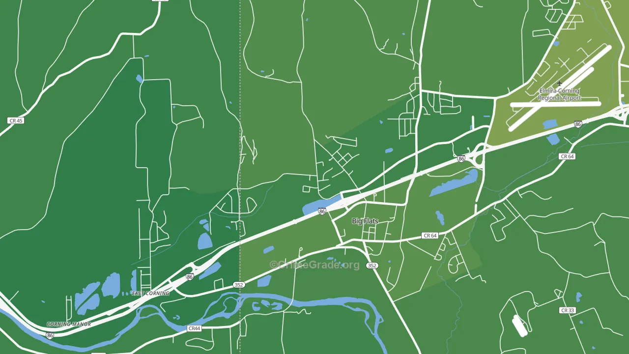 Big Flats, NY Map of Vehicle Theft Rates