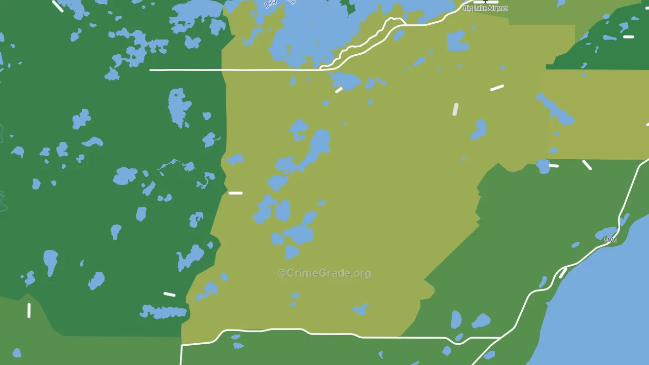Big Lake, AK Map of Vehicle Theft Rates