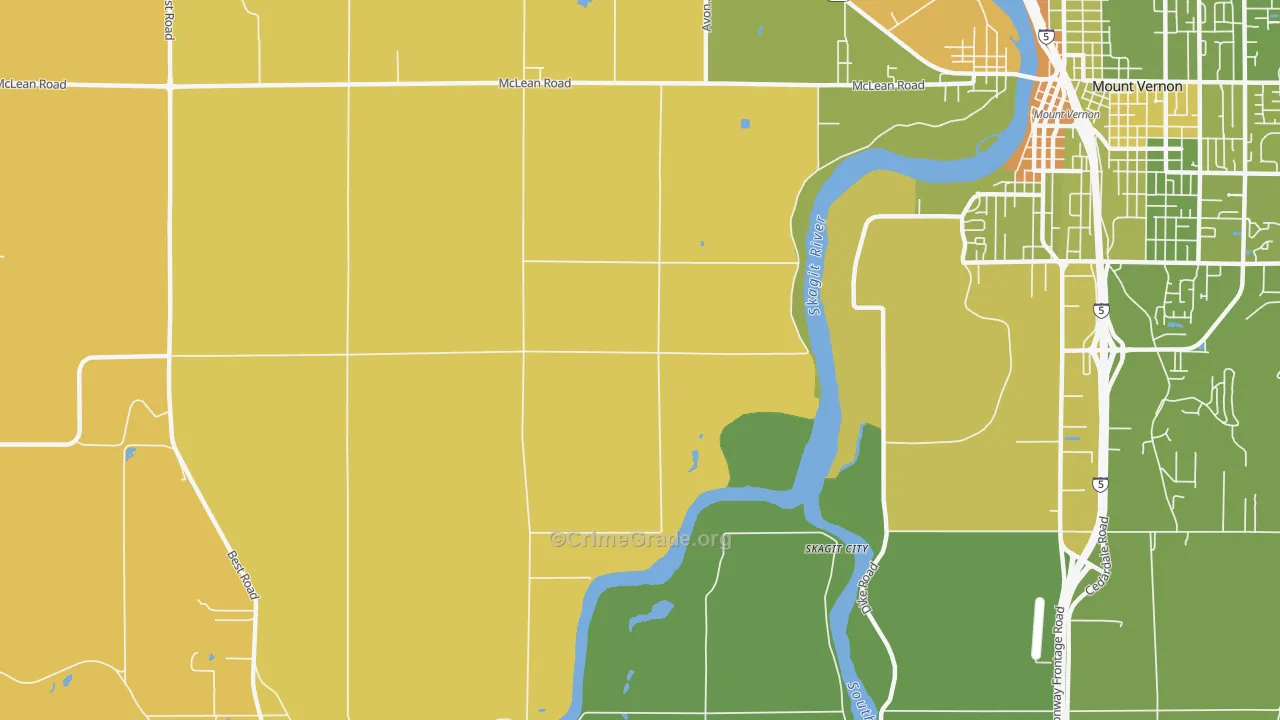 Big Lake, WA Map of Vehicle Theft Rates