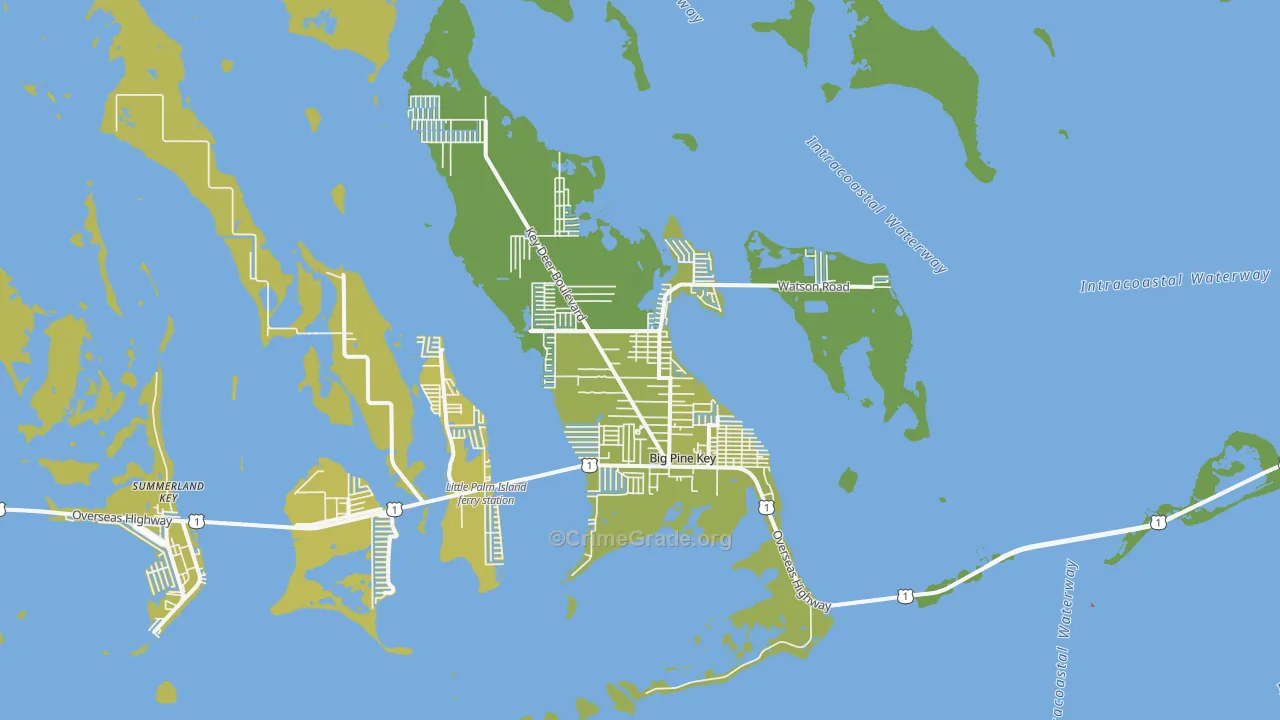 Big Pine Key, FL Map of Vehicle Theft Rates
