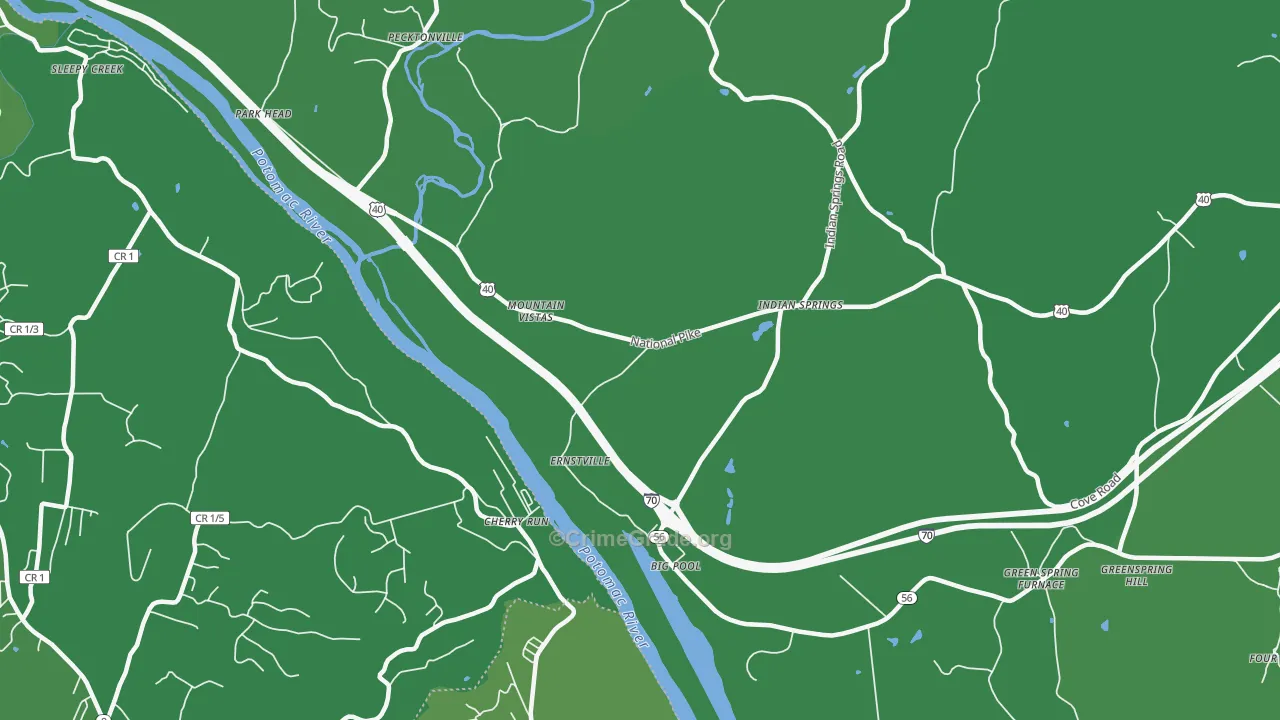 Big Pool, MD Map of Vehicle Theft Rates
