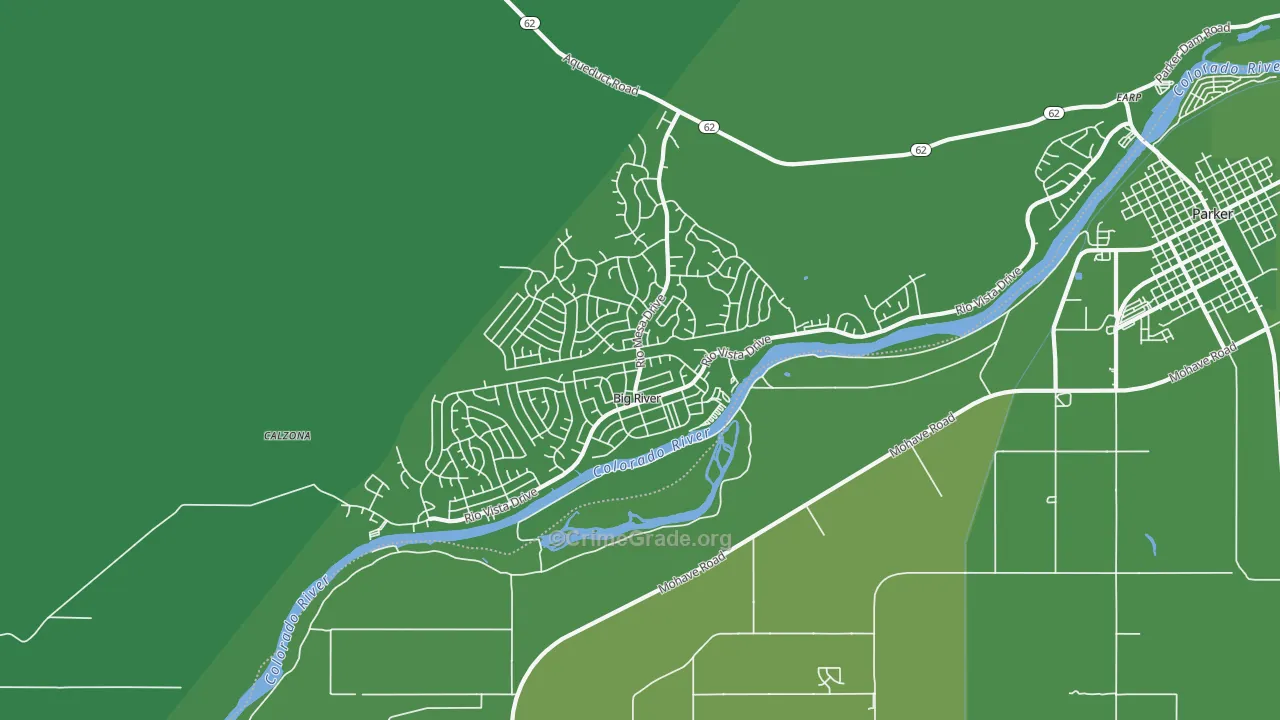 Big River, CA Map of Vehicle Theft Rates