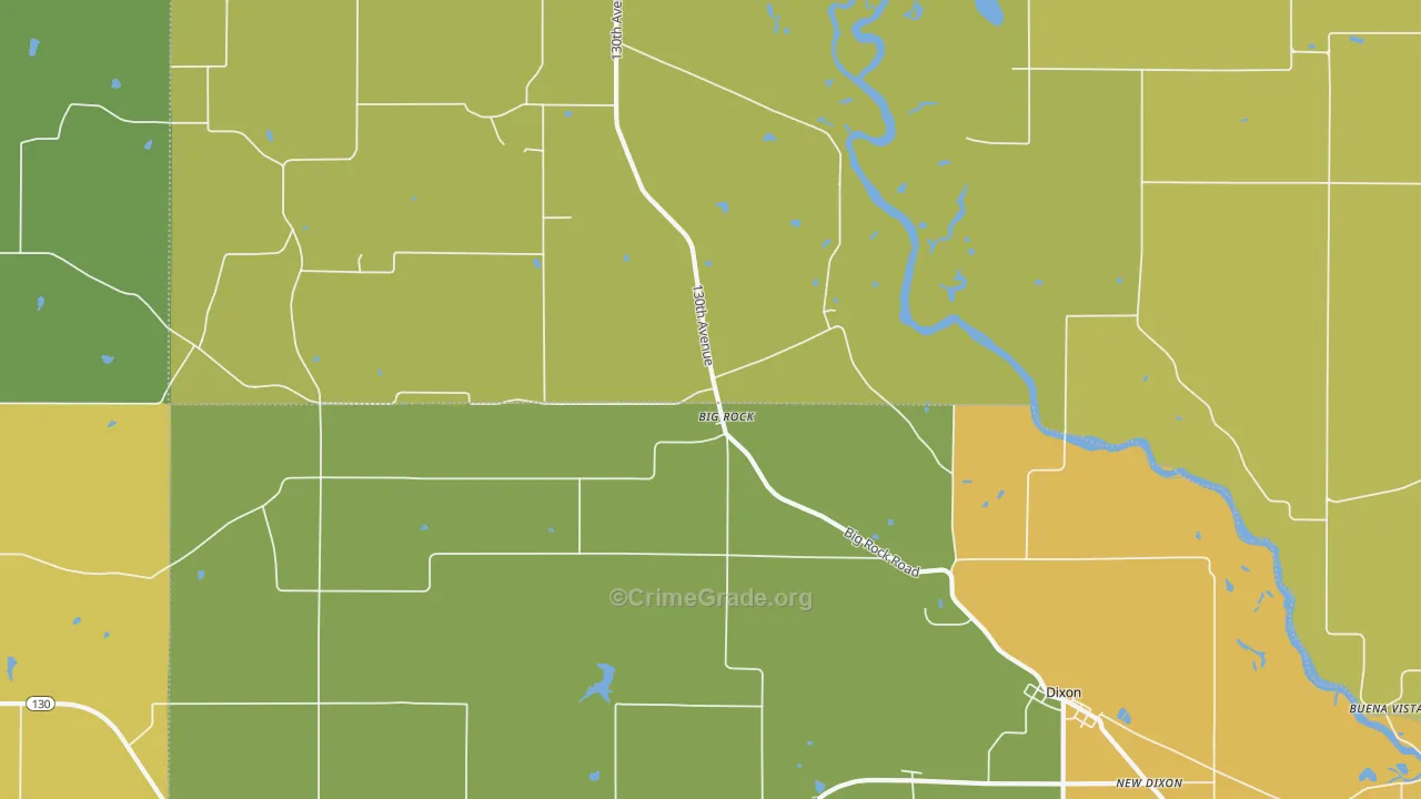 Big Rock, IA Map of Vehicle Theft Rates