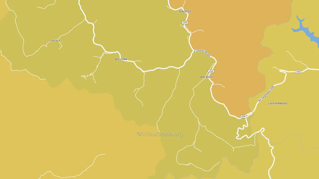 Big Rock, KY Map of Vehicle Theft Rates