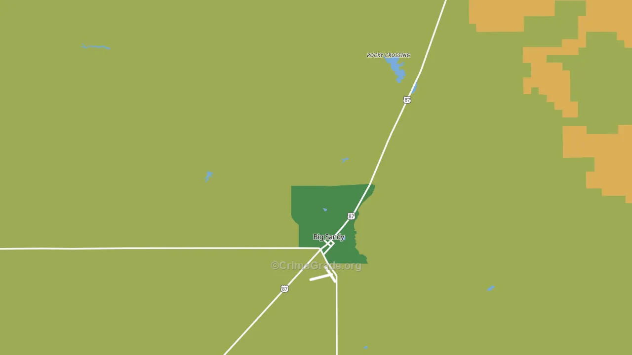 Big Sandy, MT Map of Vehicle Theft Rates
