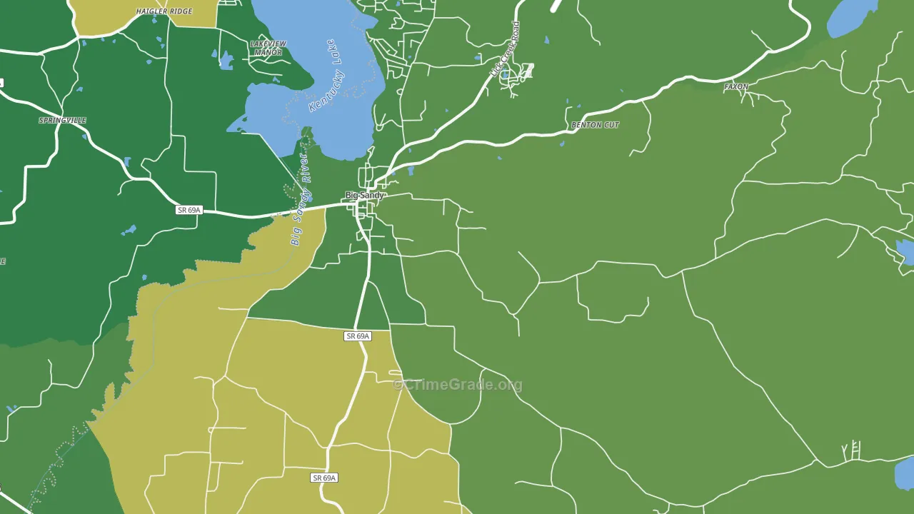 Big Sandy, TN Map of Vehicle Theft Rates