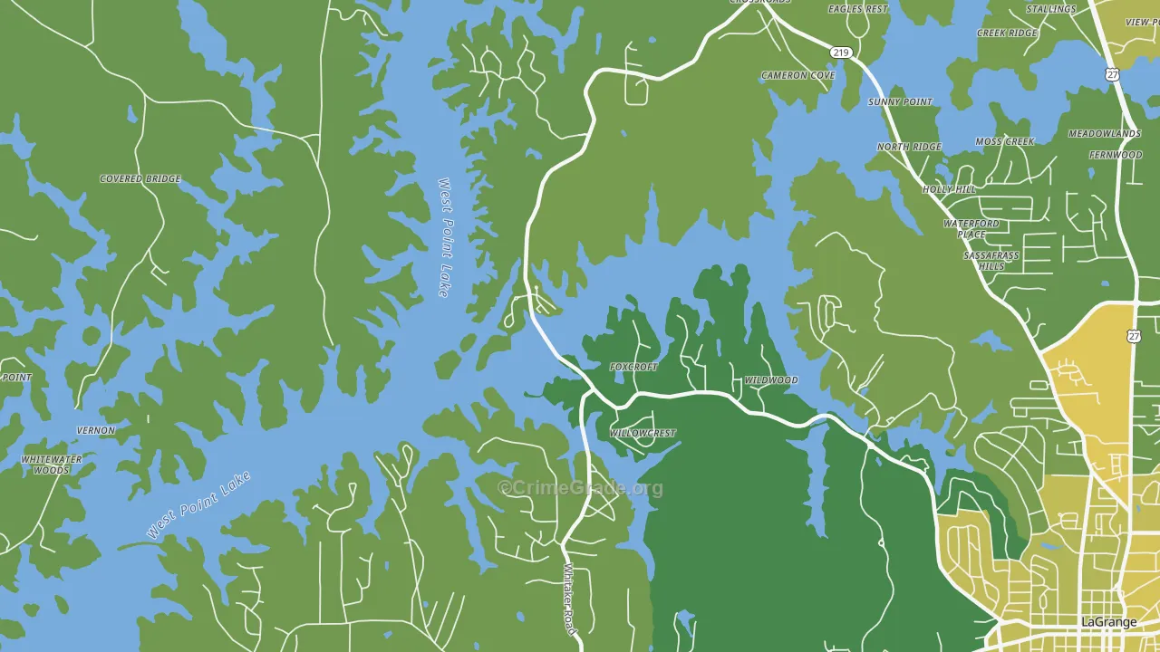 Big Springs, GA Map of Vehicle Theft Rates