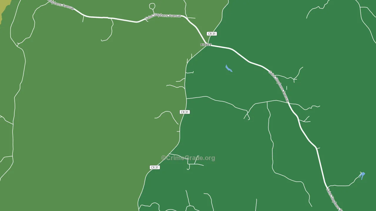 Bigbee, AL Map of Vehicle Theft Rates