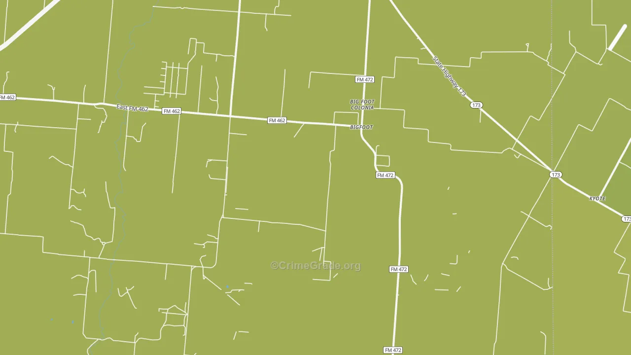 Bigfoot, TX Map of Vehicle Theft Rates