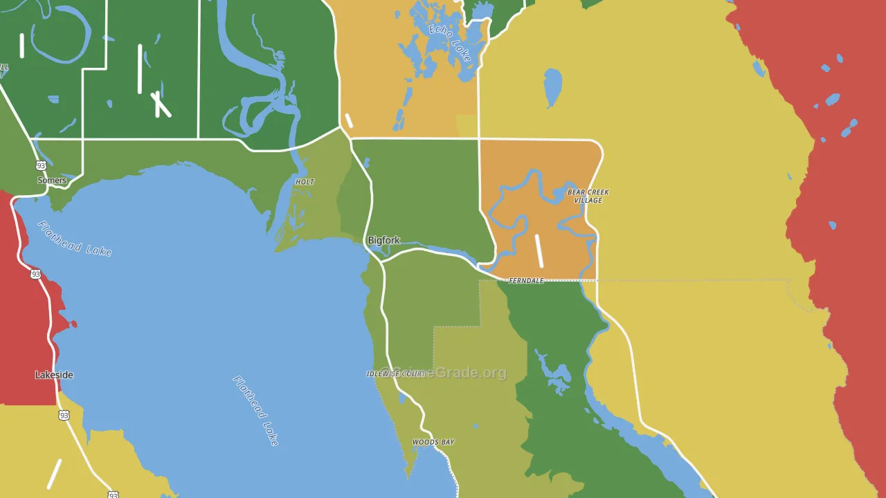 Bigfork, MT Map of Vehicle Theft Rates