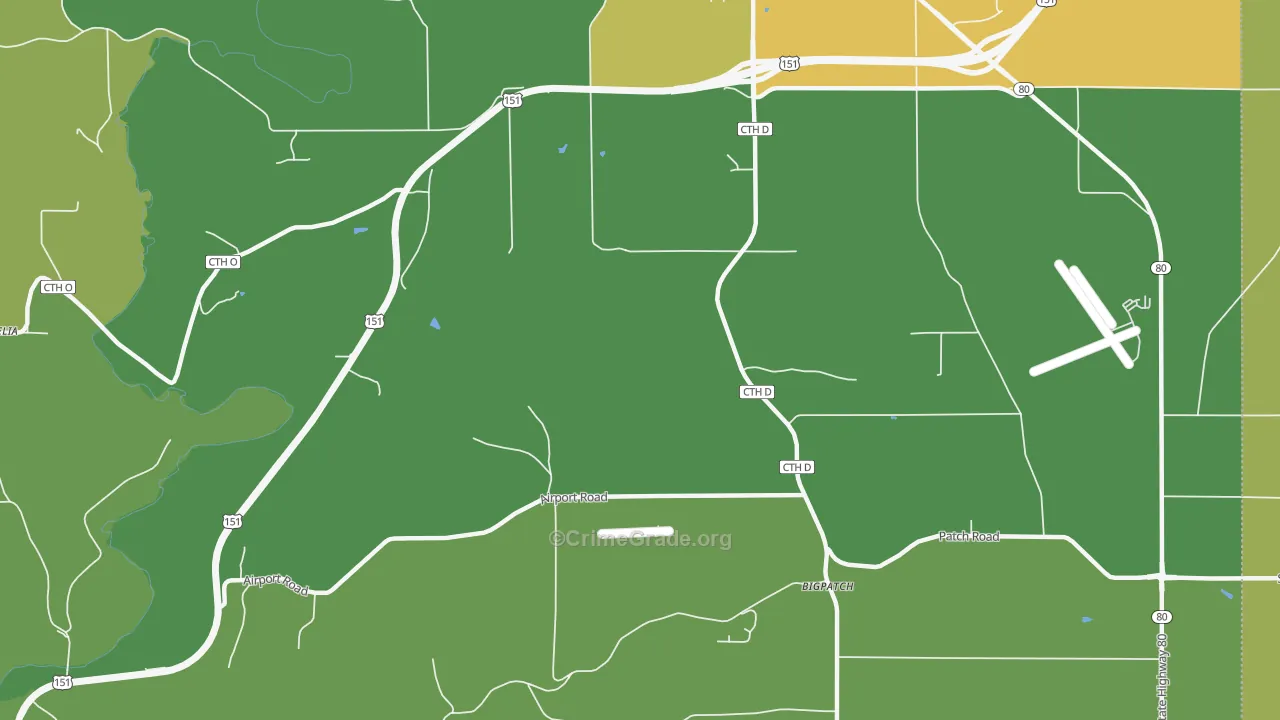Bigpatch, WI Map of Vehicle Theft Rates