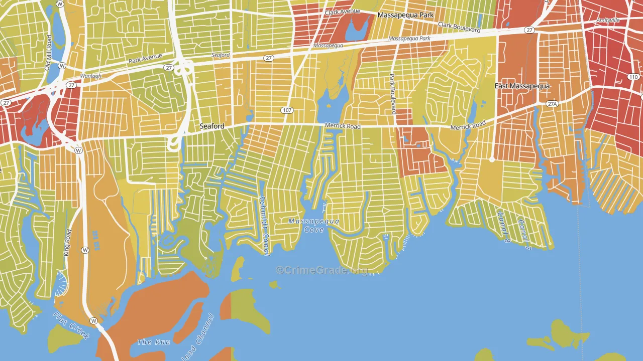 Biltmore Shores, Massapequa, NY Map of Vehicle Theft Rates