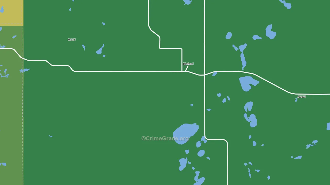 Binford, ND Map of Vehicle Theft Rates