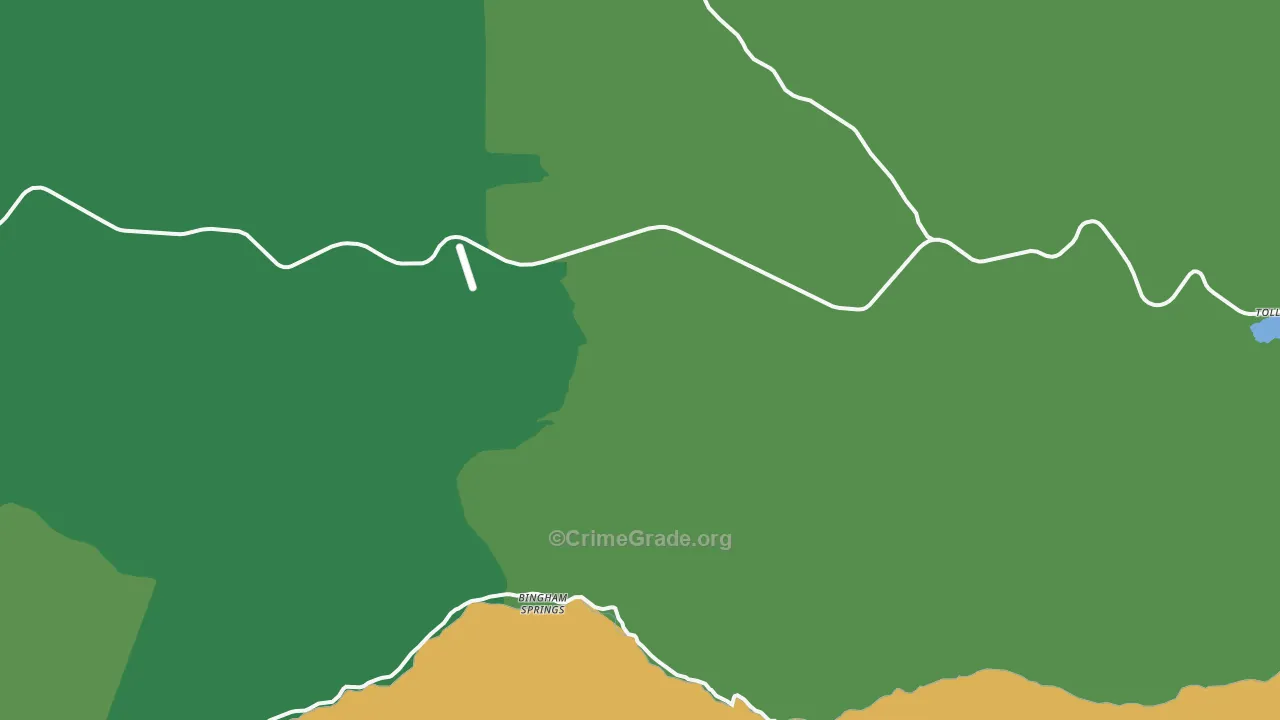 Bingham Springs, OR Map of Vehicle Theft Rates