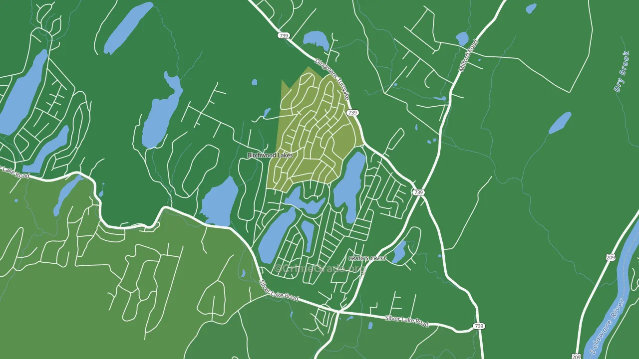 Birchwood Lakes, PA Map of Vehicle Theft Rates