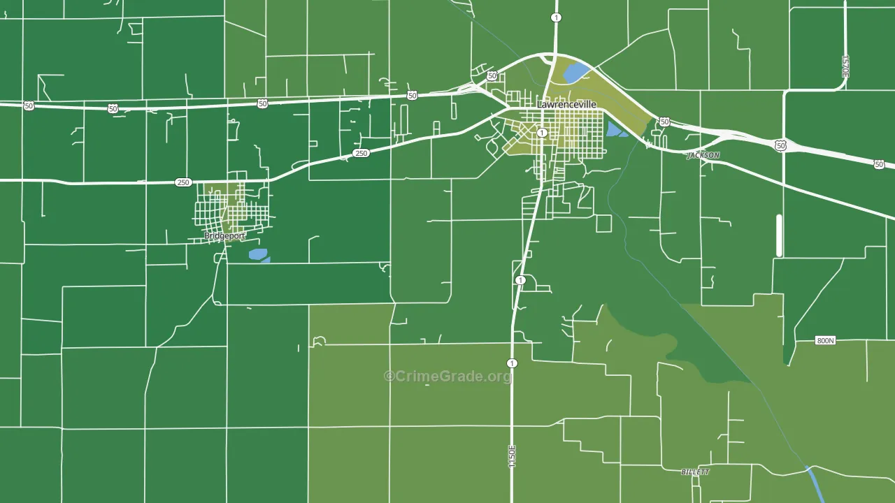 Birds, IL Map of Vehicle Theft Rates