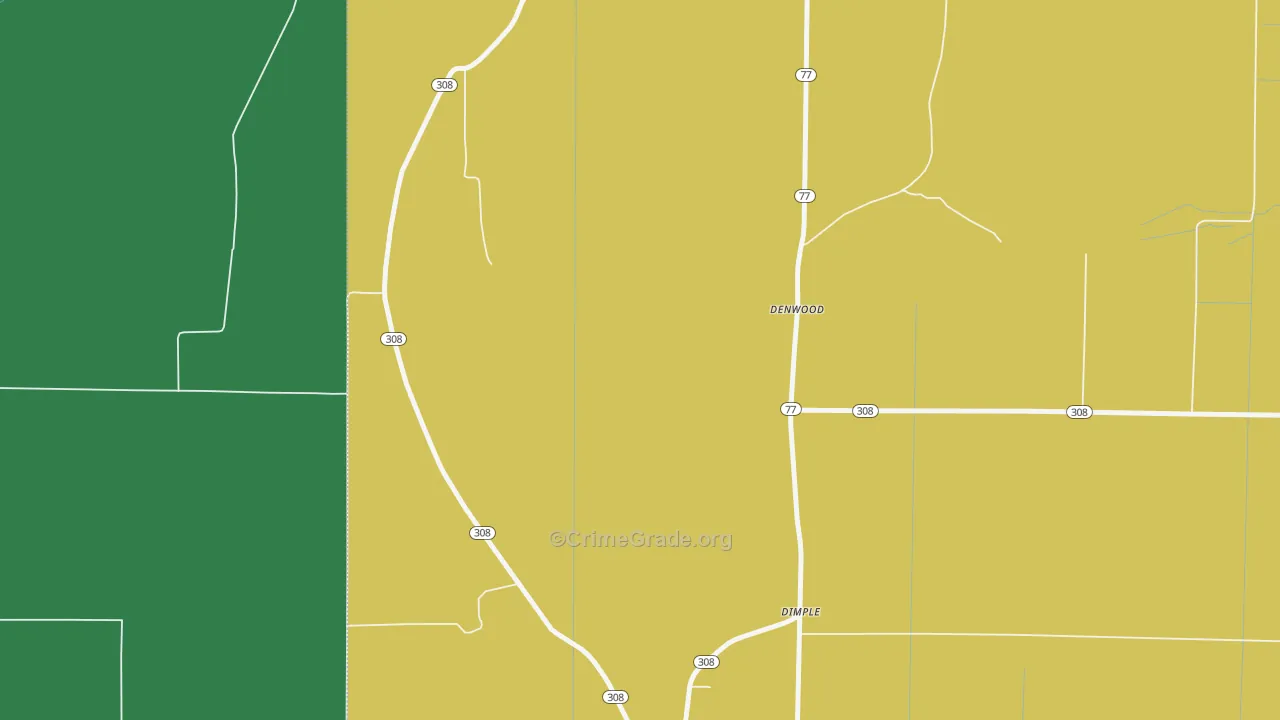 Birdsong, AR Map of Vehicle Theft Rates