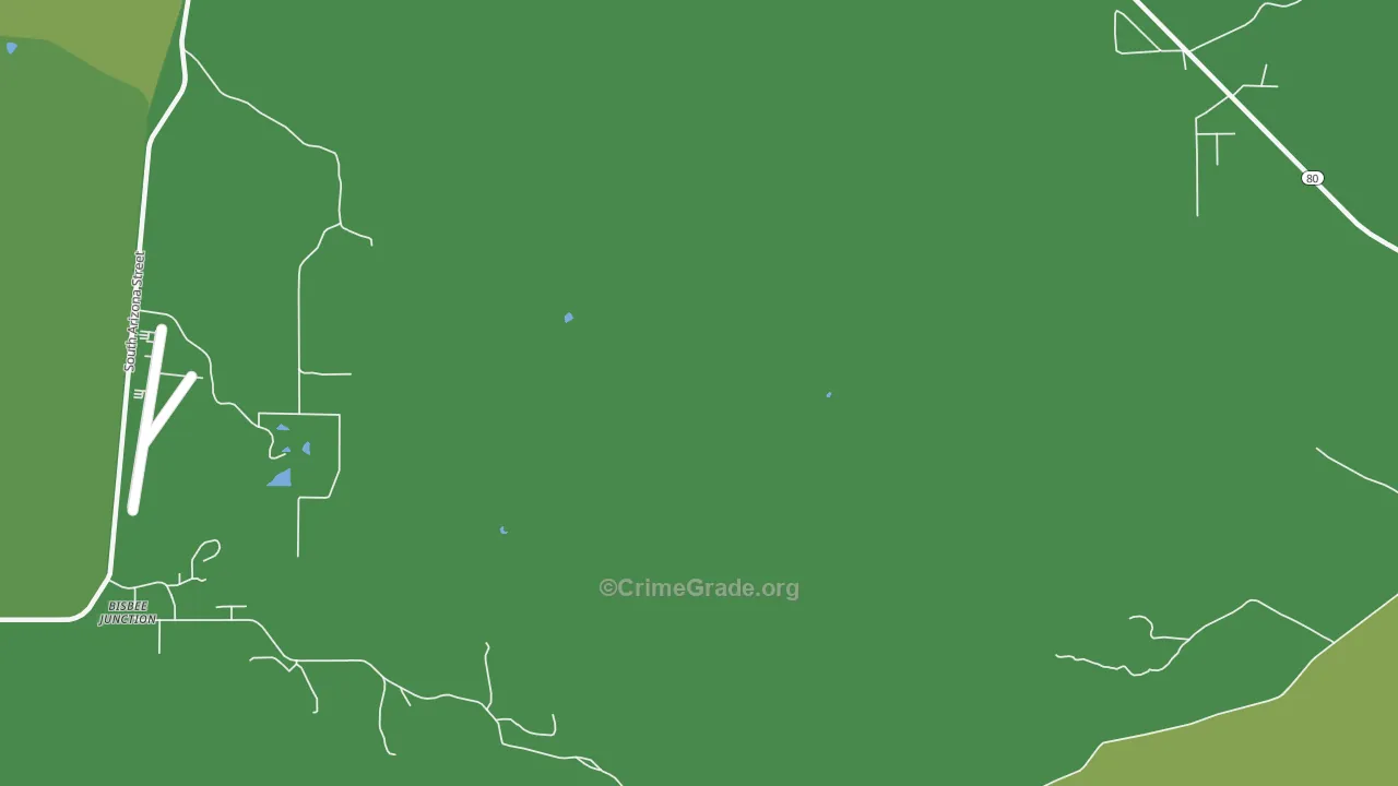 Bisbee Junction, AZ Map of Vehicle Theft Rates