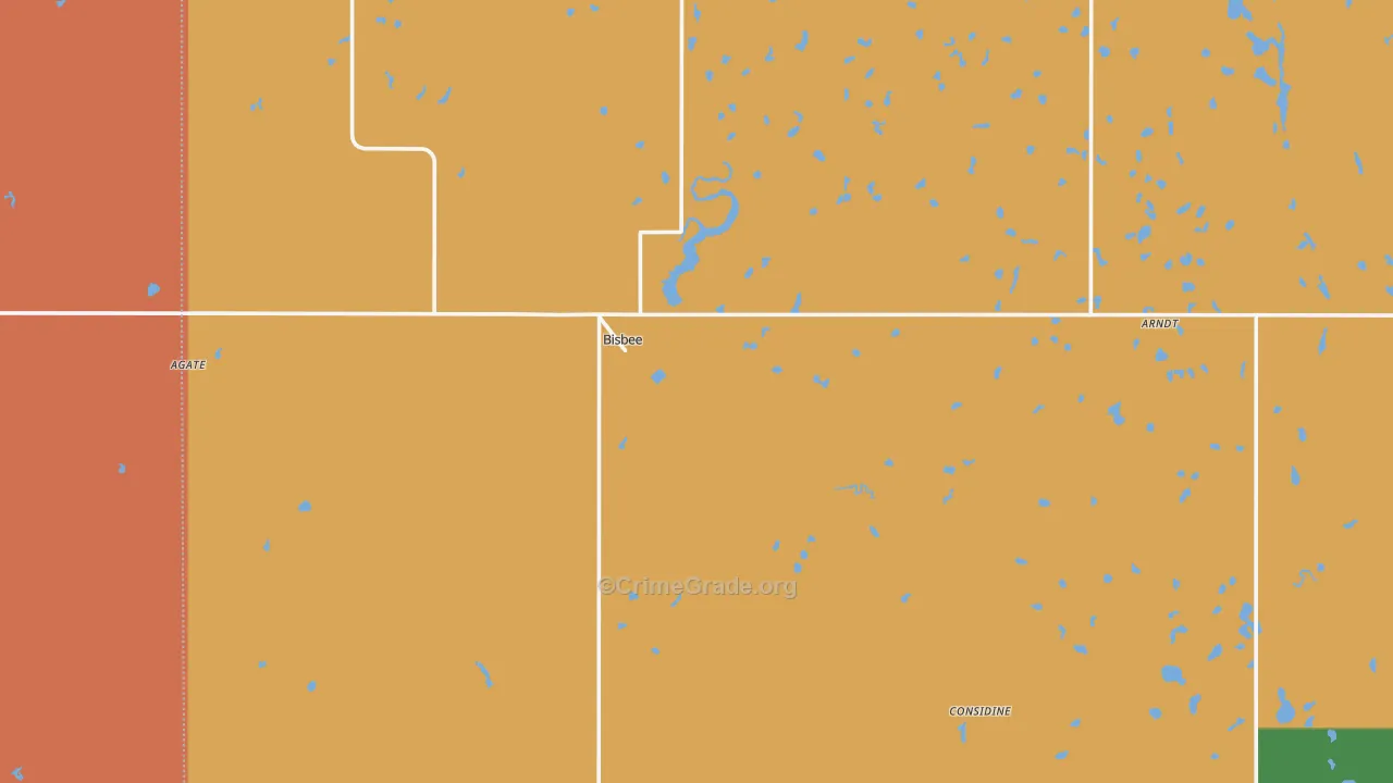 Bisbee, ND Map of Vehicle Theft Rates