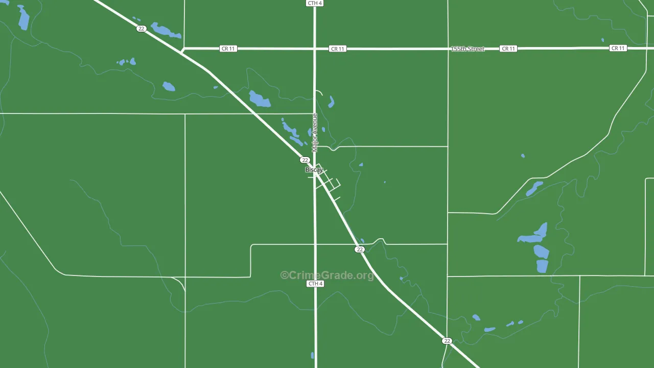 Biscay, MN Map of Vehicle Theft Rates