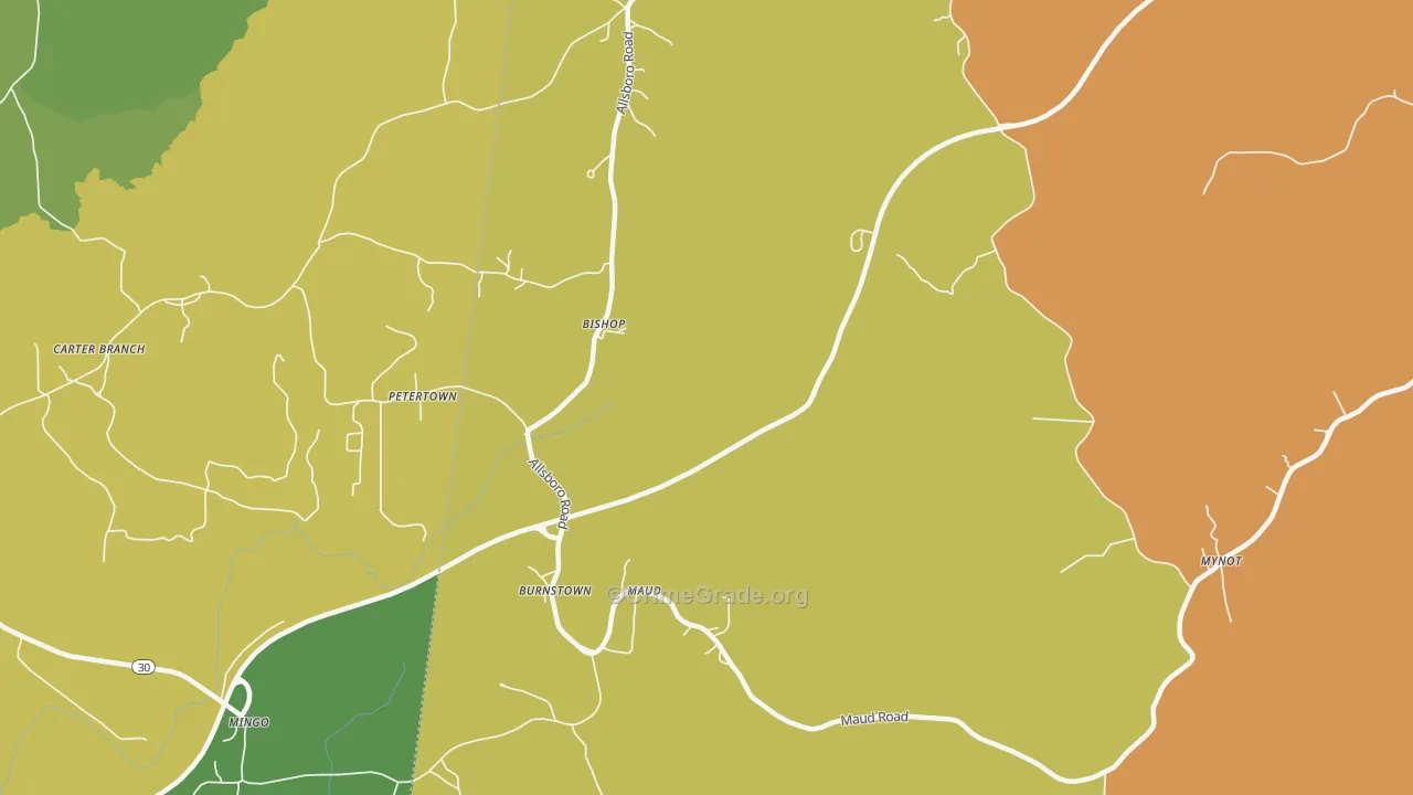 Bishop, AL Map of Vehicle Theft Rates