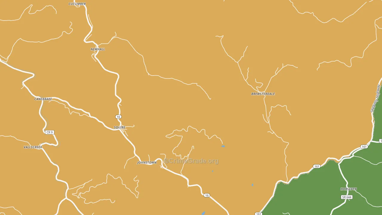 Bishop, WV Map of Vehicle Theft Rates