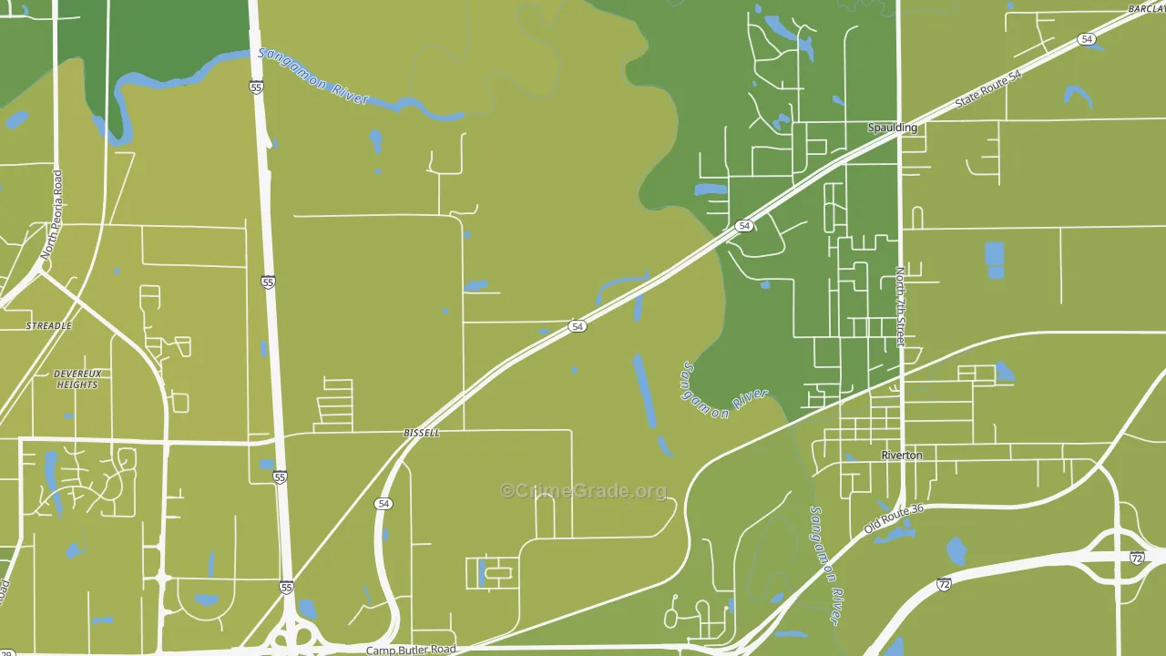 Bissell, IL Map of Vehicle Theft Rates