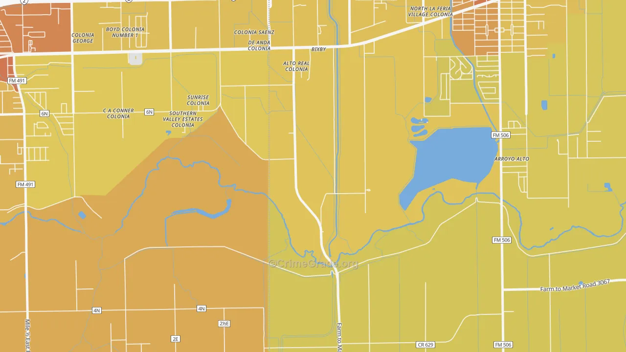 Bixby, TX Map of Vehicle Theft Rates