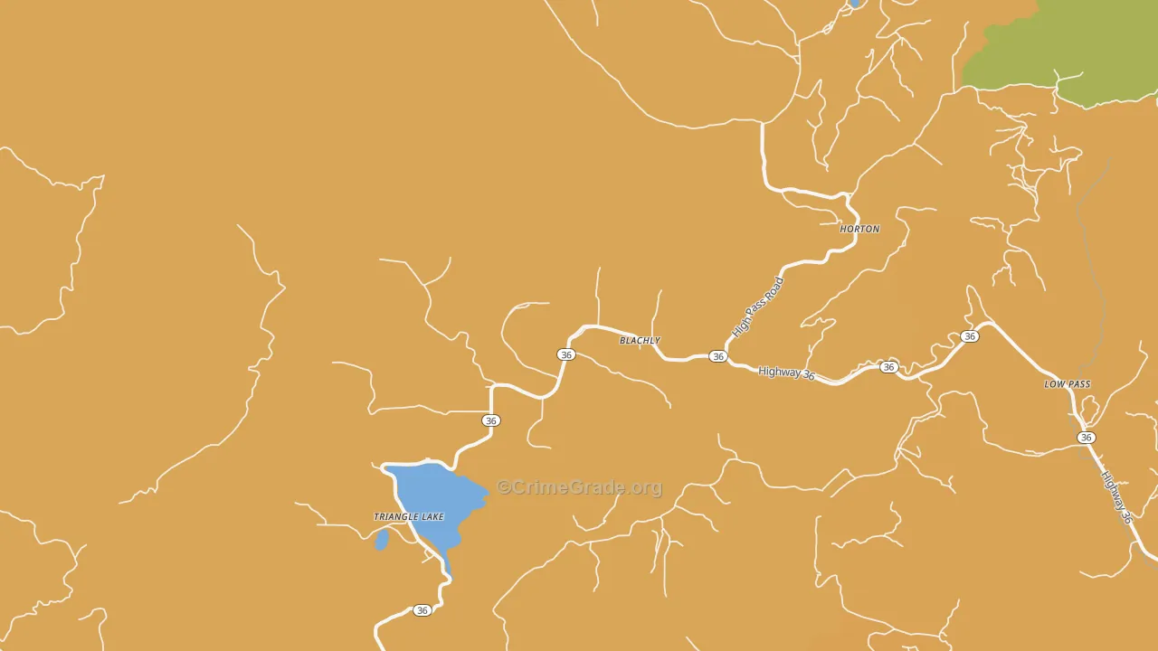 Blachly, OR Map of Vehicle Theft Rates