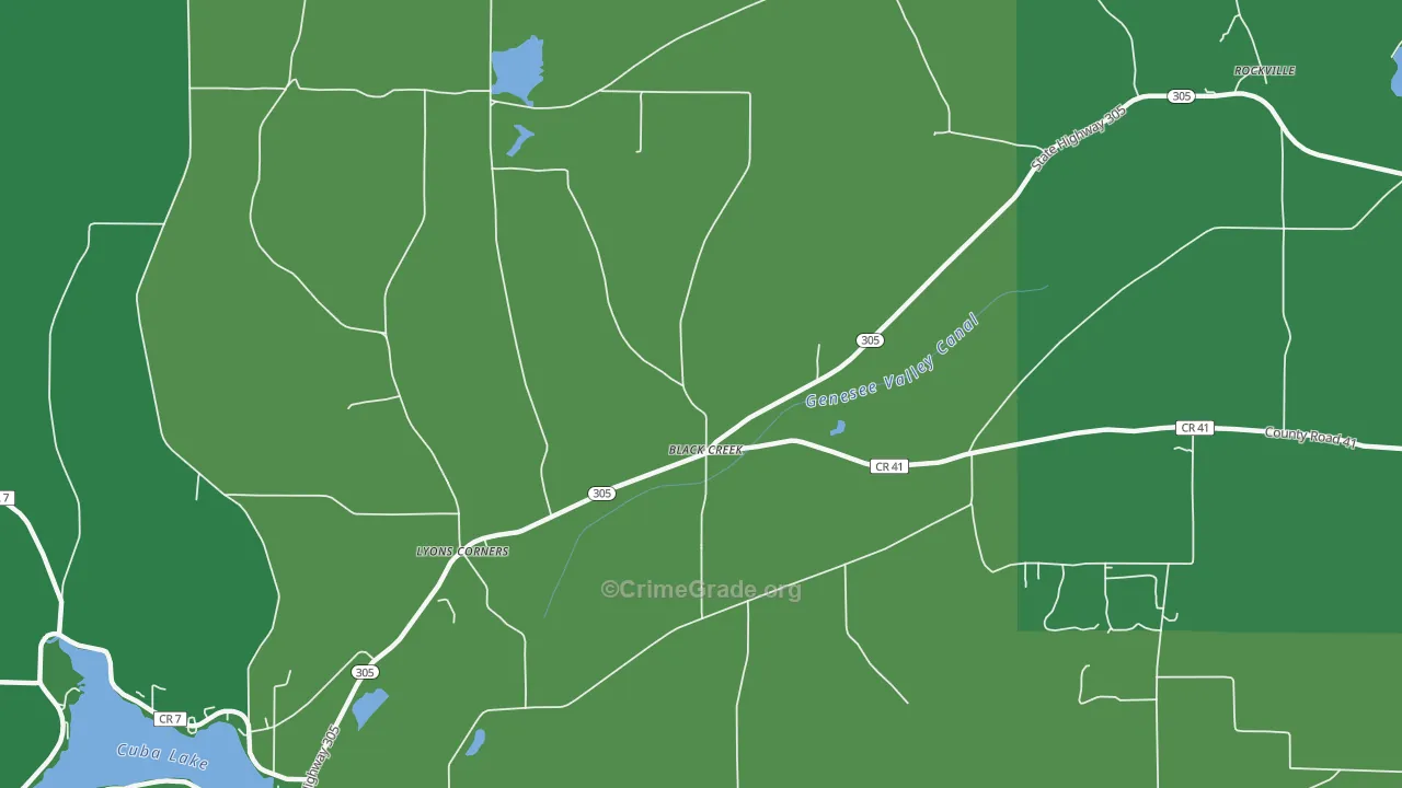Black Creek, NY Map of Vehicle Theft Rates