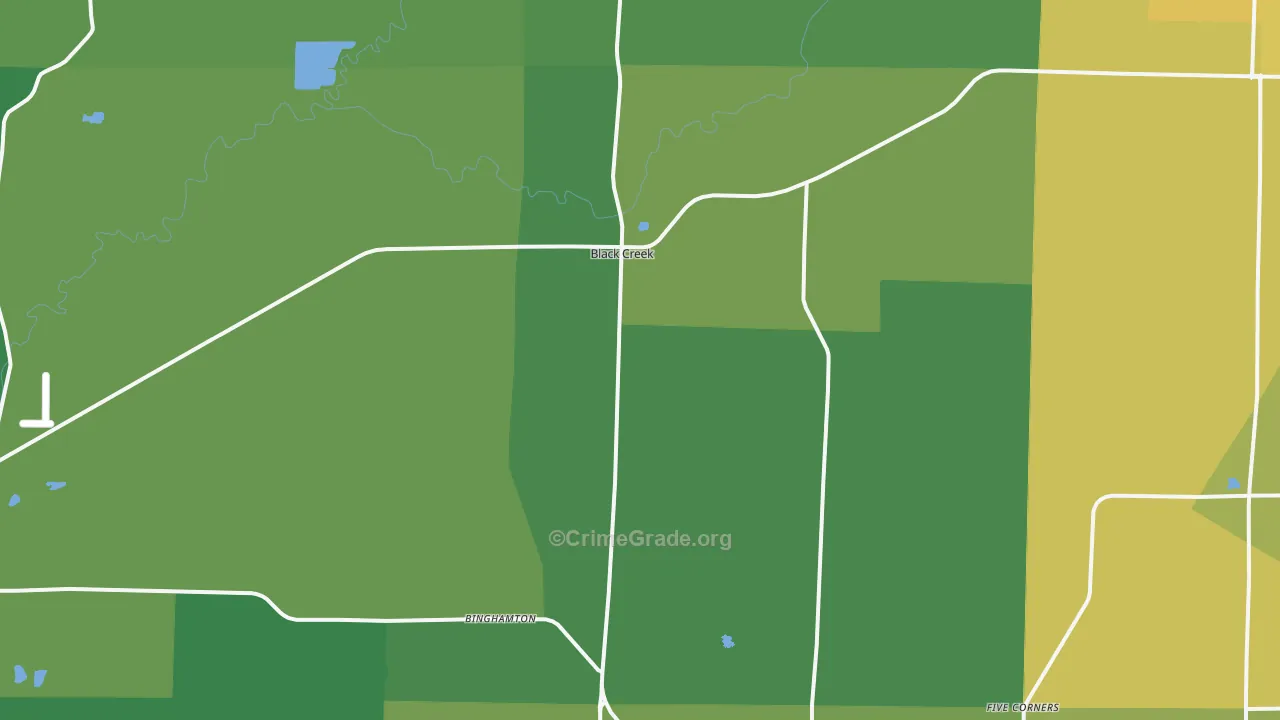 Black Creek, WI Map of Vehicle Theft Rates