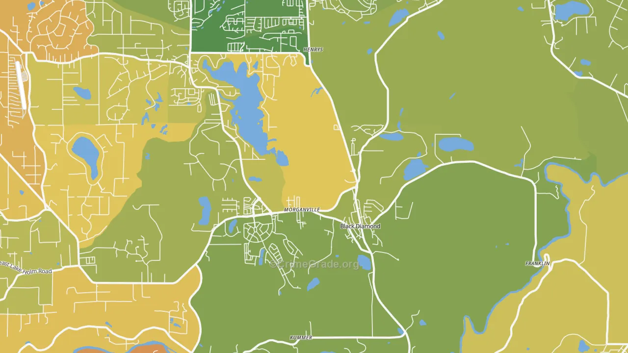 Black Diamond, WA Map of Vehicle Theft Rates