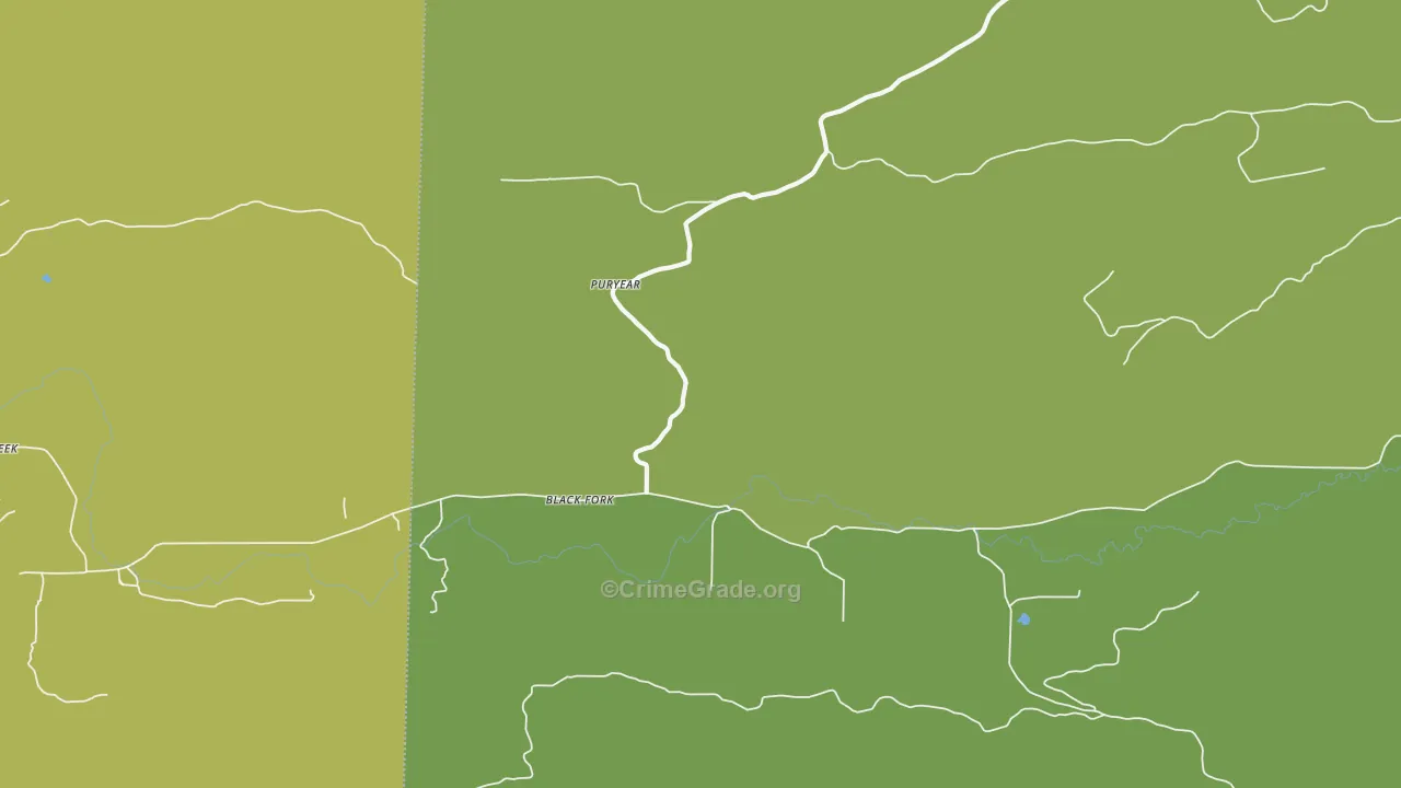 Black Fork, AR Map of Vehicle Theft Rates