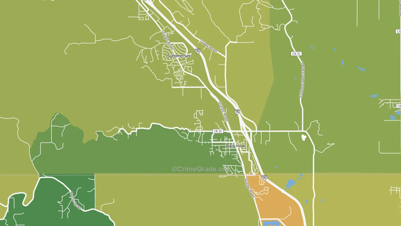 Black Hawk, SD Map of Vehicle Theft Rates