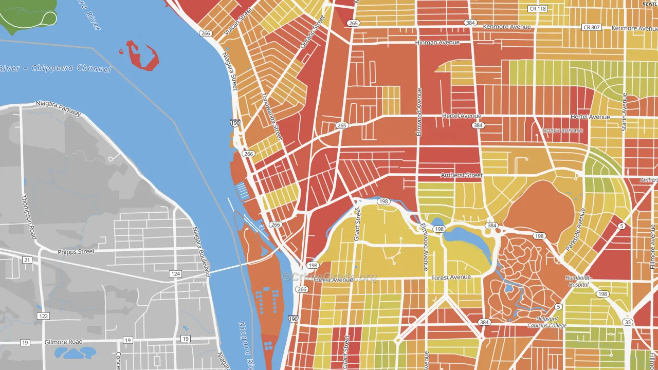 Black Rock, Buffalo, NY Map of Vehicle Theft Rates