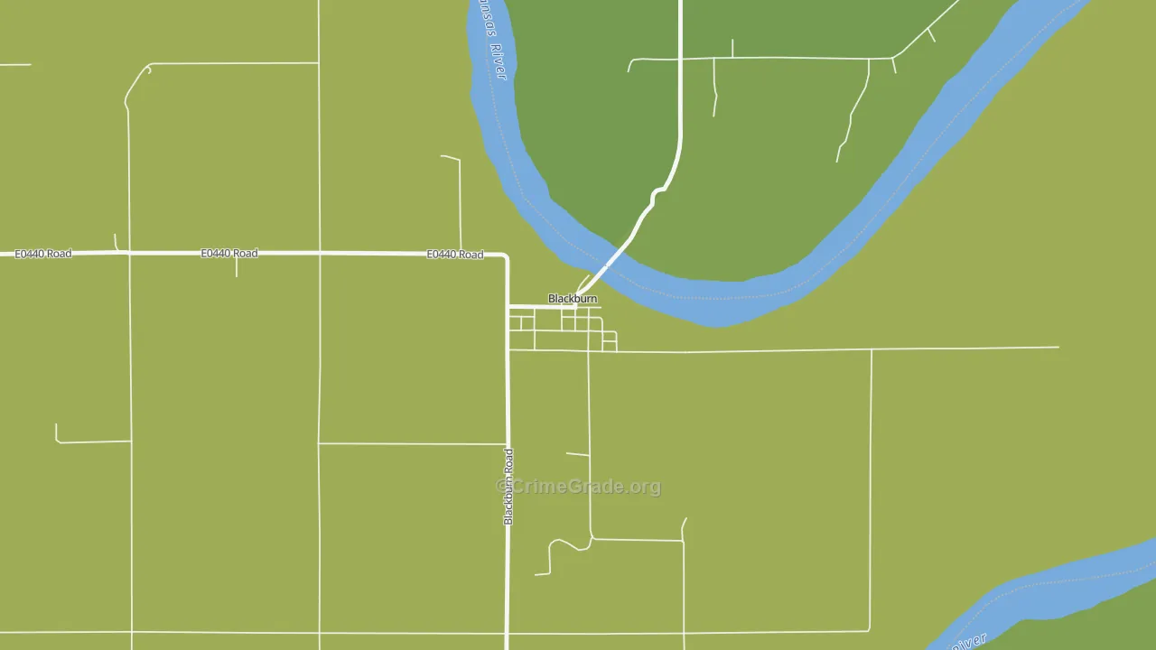 Blackburn, OK Map of Vehicle Theft Rates