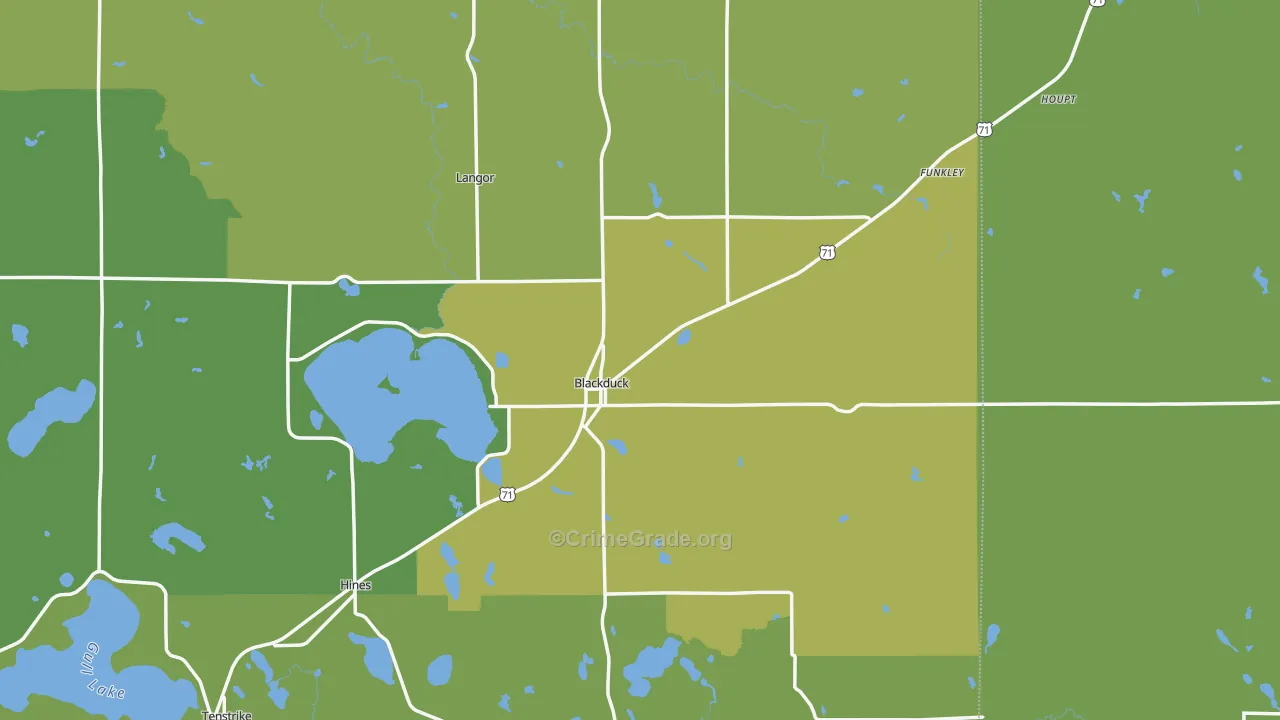 Blackduck, MN Map of Vehicle Theft Rates